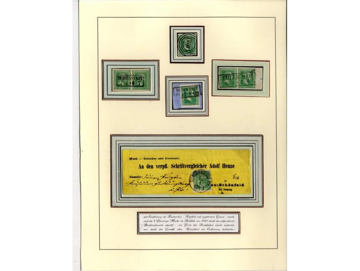 DIE KURT METZER - SAMMLUNG : 1850/59, hervorragende Spezialsammlung der Kopfausgaben in 4 Kassetten, gestempelt und auf Brief