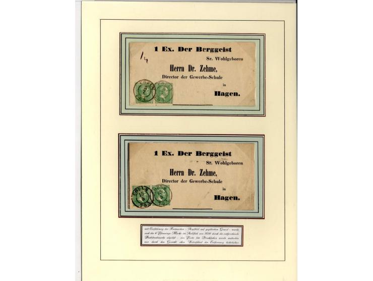 DIE KURT METZER - SAMMLUNG : 1850/59, hervorragende Spezialsammlung der Kopfausgaben in 4 Kassetten, gestempelt und auf Brief