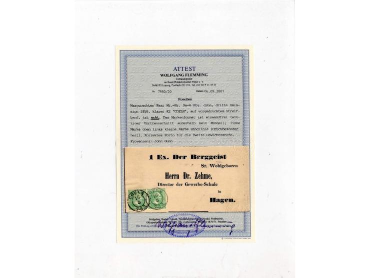 DIE KURT METZER - SAMMLUNG : 1850/59, hervorragende Spezialsammlung der Kopfausgaben in 4 Kassetten, gestempelt und auf Brief