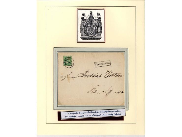 DIE KURT METZER - SAMMLUNG : 1850/59, hervorragende Spezialsammlung der Kopfausgaben in 4 Kassetten, gestempelt und auf Brief