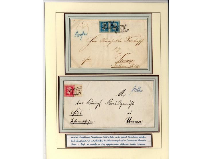 DIE KURT METZER - SAMMLUNG : 1850/59, hervorragende Spezialsammlung der Kopfausgaben in 4 Kassetten, gestempelt und auf Brief