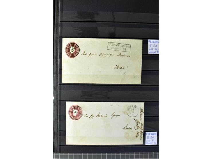 1850/67, zweibändige gestempelte Sammlung ab Vorphila, die Markenzeit reichhaltig gesammelt mit vielen Briefen, Ganzsachen, E