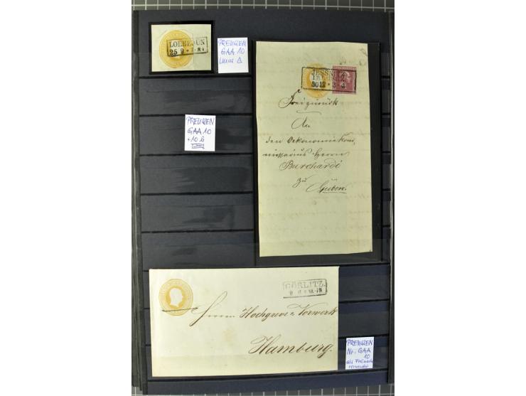 1850/67, zweibändige gestempelte Sammlung ab Vorphila, die Markenzeit reichhaltig gesammelt mit vielen Briefen, Ganzsachen, E