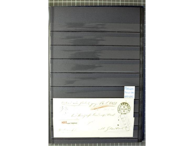 1850/67, zweibändige gestempelte Sammlung ab Vorphila, die Markenzeit reichhaltig gesammelt mit vielen Briefen, Ganzsachen, E