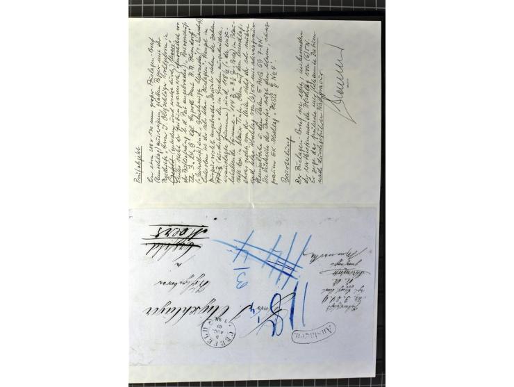 1850/67, zweibändige gestempelte Sammlung ab Vorphila, die Markenzeit reichhaltig gesammelt mit vielen Briefen, Ganzsachen, E