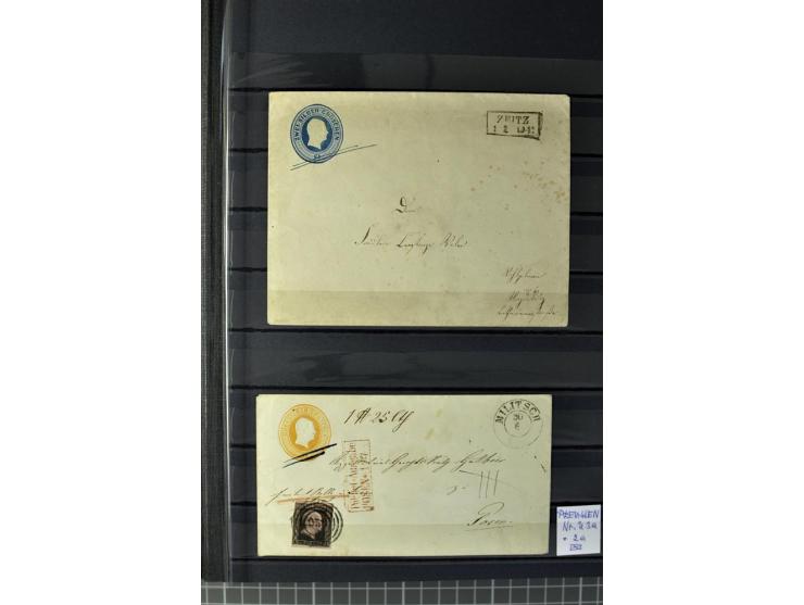 1850/67, zweibändige gestempelte Sammlung ab Vorphila, die Markenzeit reichhaltig gesammelt mit vielen Briefen, Ganzsachen, E