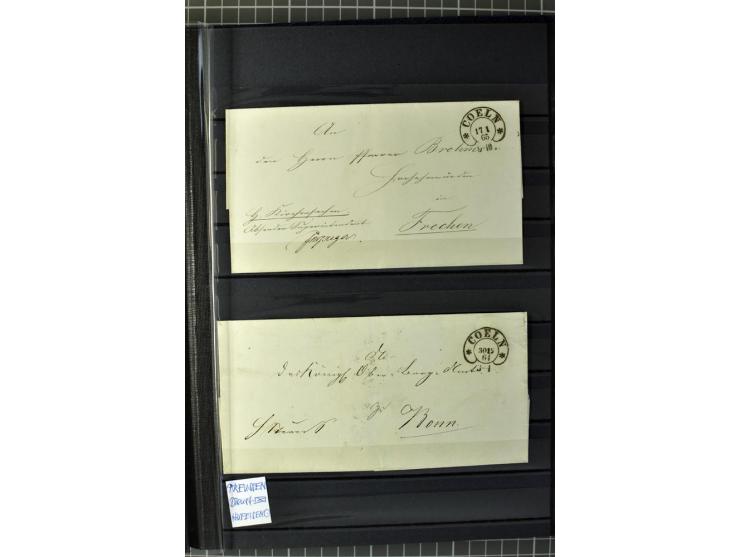 1850/67, zweibändige gestempelte Sammlung ab Vorphila, die Markenzeit reichhaltig gesammelt mit vielen Briefen, Ganzsachen, E