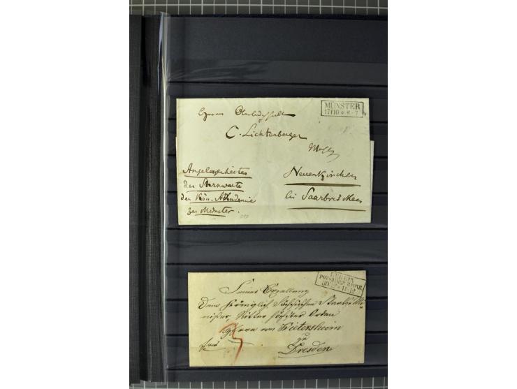 1850/67, zweibändige gestempelte Sammlung ab Vorphila, die Markenzeit reichhaltig gesammelt mit vielen Briefen, Ganzsachen, E