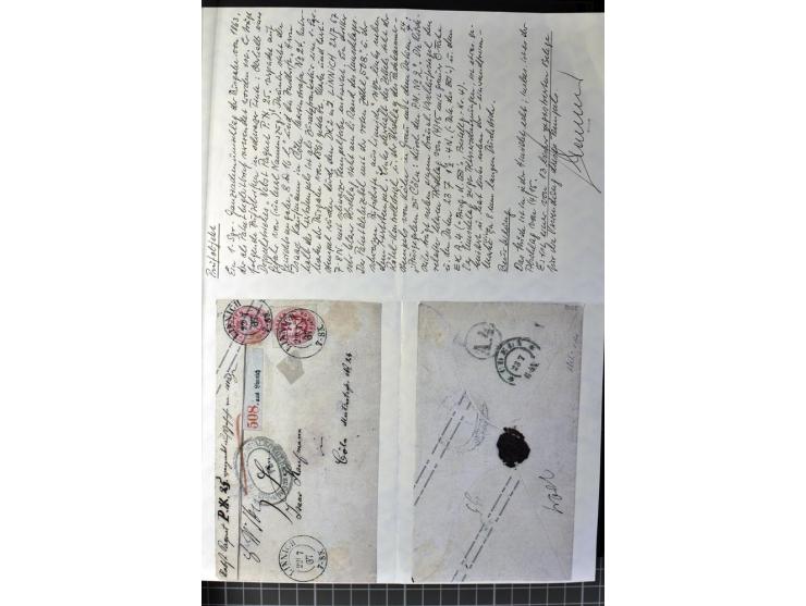 1850/67, zweibändige gestempelte Sammlung ab Vorphila, die Markenzeit reichhaltig gesammelt mit vielen Briefen, Ganzsachen, E