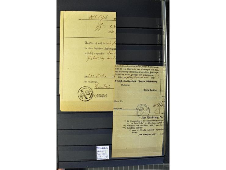 1850/67, zweibändige gestempelte Sammlung ab Vorphila, die Markenzeit reichhaltig gesammelt mit vielen Briefen, Ganzsachen, E