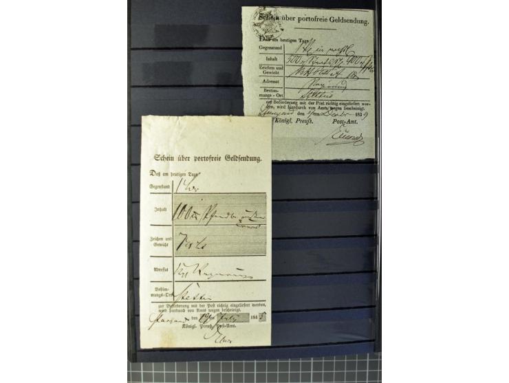 1850/67, zweibändige gestempelte Sammlung ab Vorphila, die Markenzeit reichhaltig gesammelt mit vielen Briefen, Ganzsachen, E
