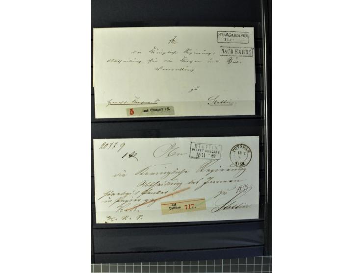1850/67, zweibändige gestempelte Sammlung ab Vorphila, die Markenzeit reichhaltig gesammelt mit vielen Briefen, Ganzsachen, E