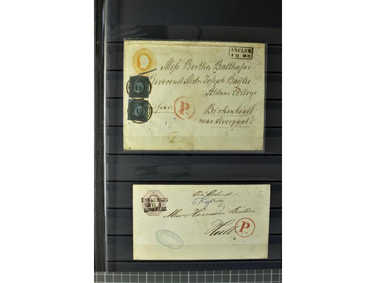 1850/67, zweibändige gestempelte Sammlung ab Vorphila, die Markenzeit reichhaltig gesammelt mit vielen Briefen, Ganzsachen, E