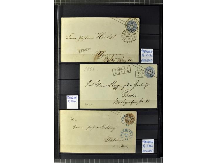 1850/67, zweibändige gestempelte Sammlung ab Vorphila, die Markenzeit reichhaltig gesammelt mit vielen Briefen, Ganzsachen, E