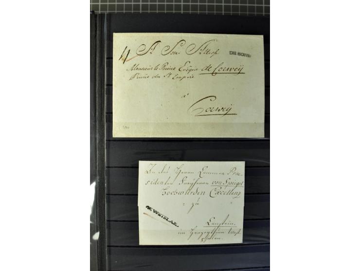 1850/67, zweibändige gestempelte Sammlung ab Vorphila, die Markenzeit reichhaltig gesammelt mit vielen Briefen, Ganzsachen, E