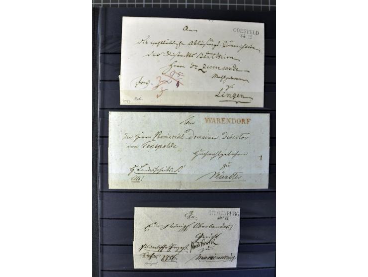 1850/67, zweibändige gestempelte Sammlung ab Vorphila, die Markenzeit reichhaltig gesammelt mit vielen Briefen, Ganzsachen, E