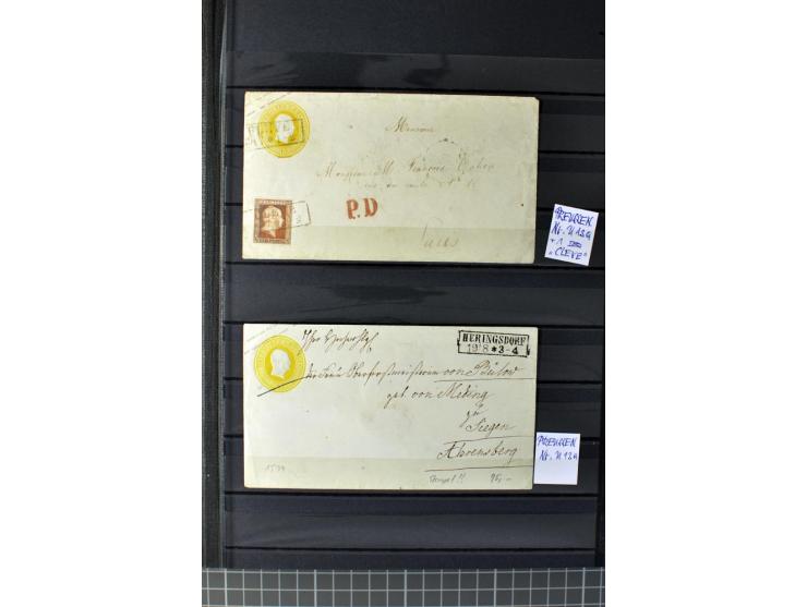 1850/67, zweibändige gestempelte Sammlung ab Vorphila, die Markenzeit reichhaltig gesammelt mit vielen Briefen, Ganzsachen, E