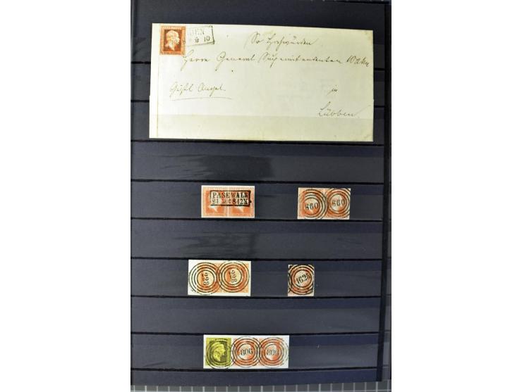 1850/67, zweibändige gestempelte Sammlung ab Vorphila, die Markenzeit reichhaltig gesammelt mit vielen Briefen, Ganzsachen, E