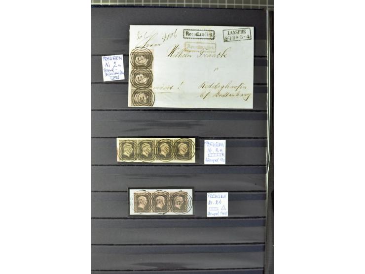 1850/67, zweibändige gestempelte Sammlung ab Vorphila, die Markenzeit reichhaltig gesammelt mit vielen Briefen, Ganzsachen, E