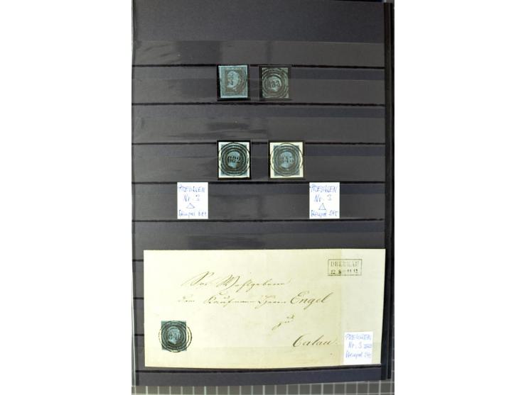 1850/67, zweibändige gestempelte Sammlung ab Vorphila, die Markenzeit reichhaltig gesammelt mit vielen Briefen, Ganzsachen, E