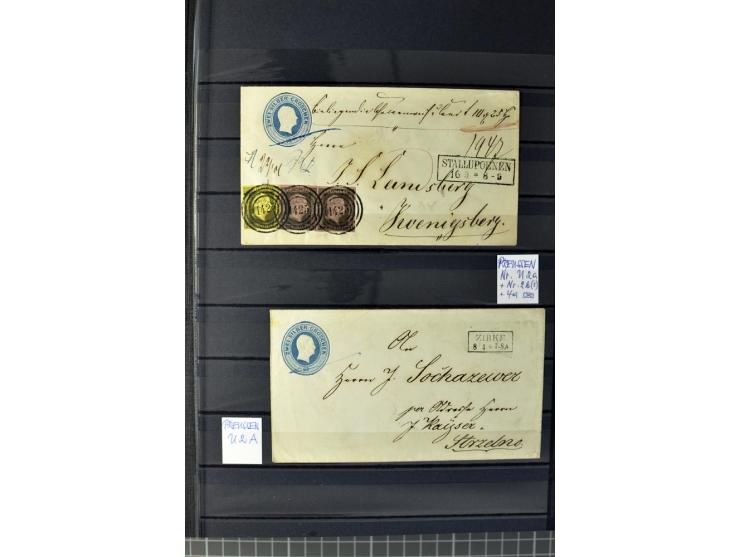 1850/67, zweibändige gestempelte Sammlung ab Vorphila, die Markenzeit reichhaltig gesammelt mit vielen Briefen, Ganzsachen, E