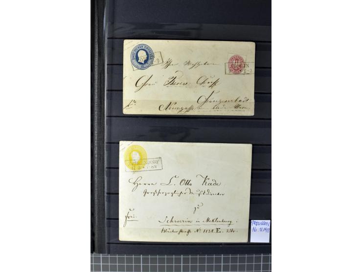 1850/67, zweibändige gestempelte Sammlung ab Vorphila, die Markenzeit reichhaltig gesammelt mit vielen Briefen, Ganzsachen, E