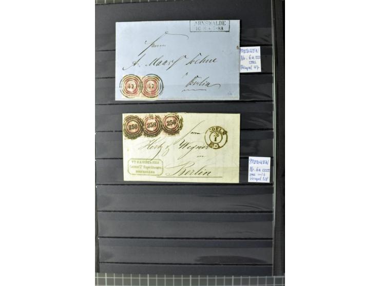 1850/67, zweibändige gestempelte Sammlung ab Vorphila, die Markenzeit reichhaltig gesammelt mit vielen Briefen, Ganzsachen, E