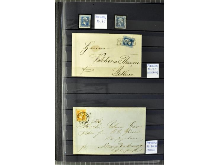 1850/67, zweibändige gestempelte Sammlung ab Vorphila, die Markenzeit reichhaltig gesammelt mit vielen Briefen, Ganzsachen, E
