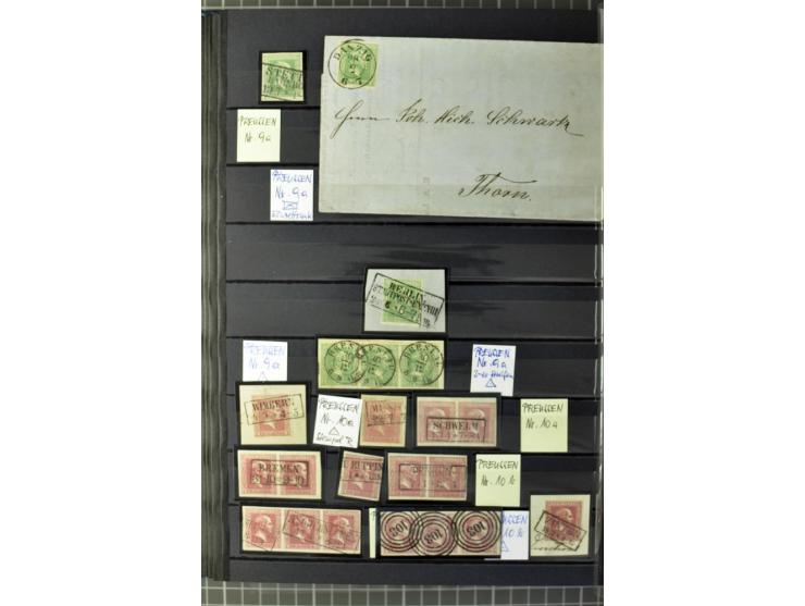 1850/67, zweibändige gestempelte Sammlung ab Vorphila, die Markenzeit reichhaltig gesammelt mit vielen Briefen, Ganzsachen, E