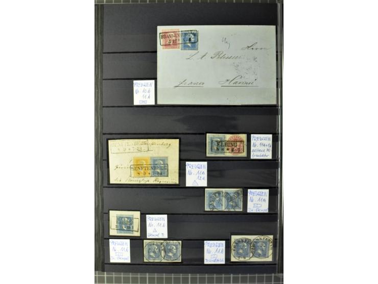 1850/67, zweibändige gestempelte Sammlung ab Vorphila, die Markenzeit reichhaltig gesammelt mit vielen Briefen, Ganzsachen, E
