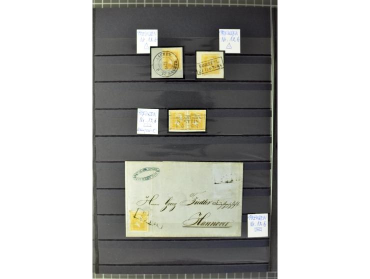 1850/67, zweibändige gestempelte Sammlung ab Vorphila, die Markenzeit reichhaltig gesammelt mit vielen Briefen, Ganzsachen, E