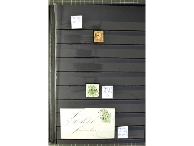 1850/67, zweibändige gestempelte Sammlung ab Vorphila, die Markenzeit reichhaltig gesammelt mit vielen Briefen, Ganzsachen, E