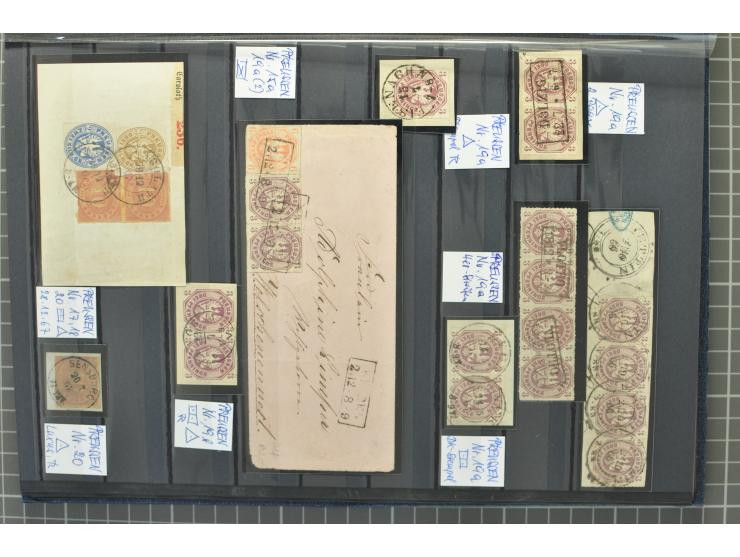 1850/67, zweibändige gestempelte Sammlung ab Vorphila, die Markenzeit reichhaltig gesammelt mit vielen Briefen, Ganzsachen, E