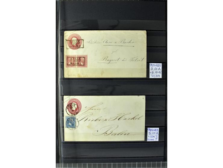 1850/67, zweibändige gestempelte Sammlung ab Vorphila, die Markenzeit reichhaltig gesammelt mit vielen Briefen, Ganzsachen, E
