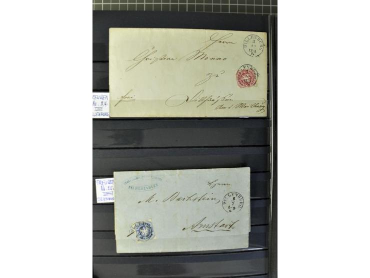 1850/67, zweibändige gestempelte Sammlung ab Vorphila, die Markenzeit reichhaltig gesammelt mit vielen Briefen, Ganzsachen, E