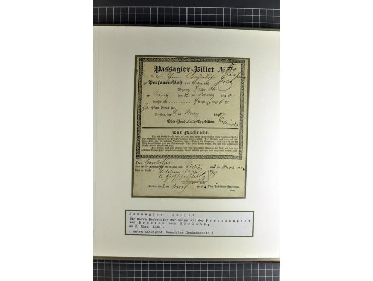 1754/1868, Ausstellungs-Sammlung "Preußische Postscheine von Schlesien" und ""Posteinlieferungscheine von Breslau" mit über 5