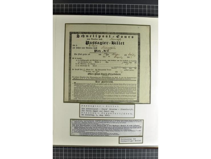 1754/1868, Ausstellungs-Sammlung "Preußische Postscheine von Schlesien" und ""Posteinlieferungscheine von Breslau" mit über 5