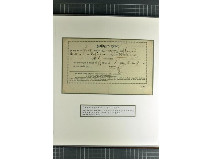 1754/1868, Ausstellungs-Sammlung "Preußische Postscheine von Schlesien" und ""Posteinlieferungscheine von Breslau" mit über 5