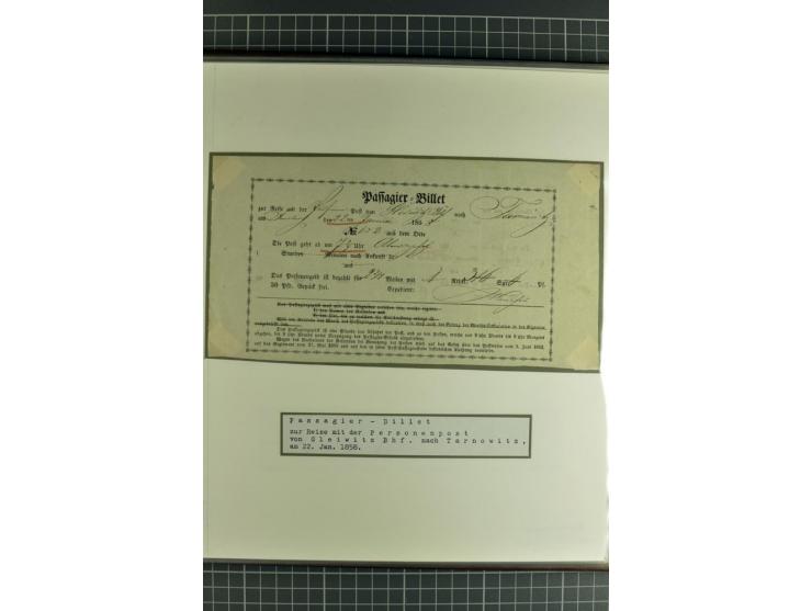1754/1868, Ausstellungs-Sammlung "Preußische Postscheine von Schlesien" und ""Posteinlieferungscheine von Breslau" mit über 5
