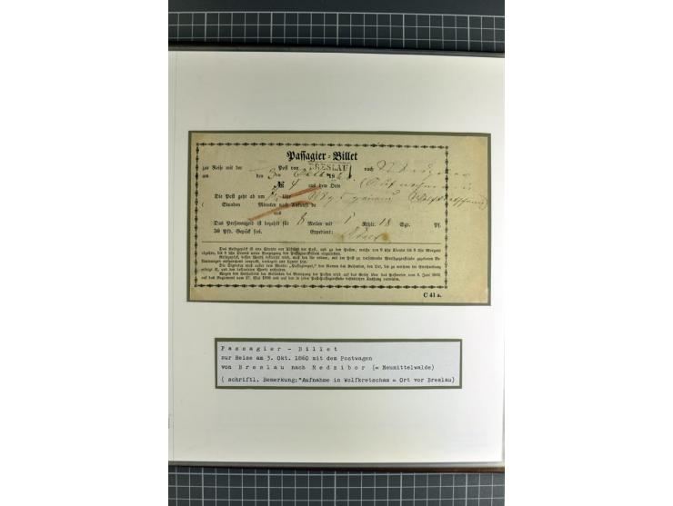 1754/1868, Ausstellungs-Sammlung "Preußische Postscheine von Schlesien" und ""Posteinlieferungscheine von Breslau" mit über 5