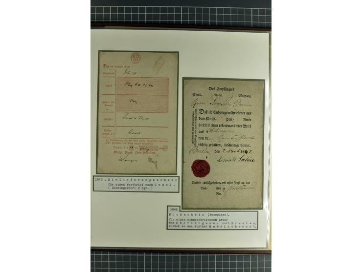 1754/1868, Ausstellungs-Sammlung "Preußische Postscheine von Schlesien" und ""Posteinlieferungscheine von Breslau" mit über 5