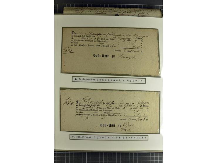 1754/1868, Ausstellungs-Sammlung "Preußische Postscheine von Schlesien" und ""Posteinlieferungscheine von Breslau" mit über 5