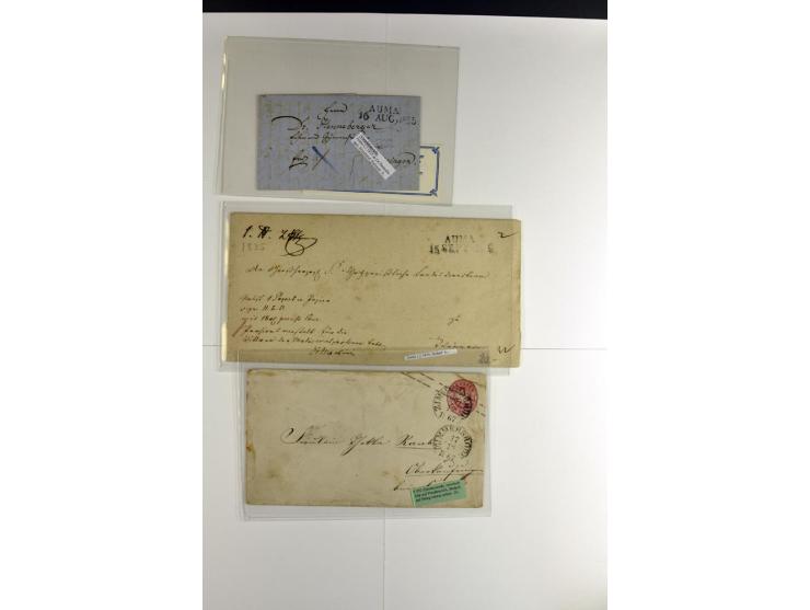 1852/1866, meist gestempelter Händlerbestand auf Steckkarten in einer Lindner-Box mit einigen hundert Werten, dabei viele Paa