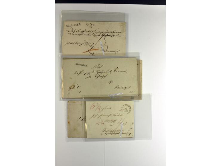 1852/1866, meist gestempelter Händlerbestand auf Steckkarten in einer Lindner-Box mit einigen hundert Werten, dabei viele Paa