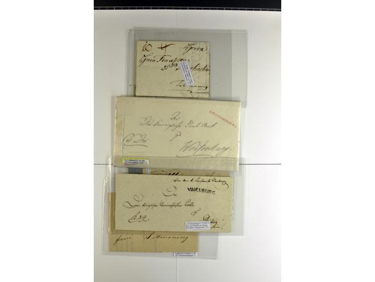 1852/1866, meist gestempelter Händlerbestand auf Steckkarten in einer Lindner-Box mit einigen hundert Werten, dabei viele Paa
