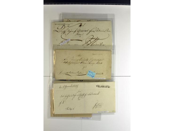 1852/1866, meist gestempelter Händlerbestand auf Steckkarten in einer Lindner-Box mit einigen hundert Werten, dabei viele Paa