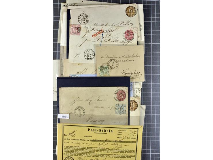 1810/66, umfangreicher Bestand ab Vorphila mit ca. 250 Briefen, Dienstbriefen und Postscheinen, dabei viele frankierte Briefe