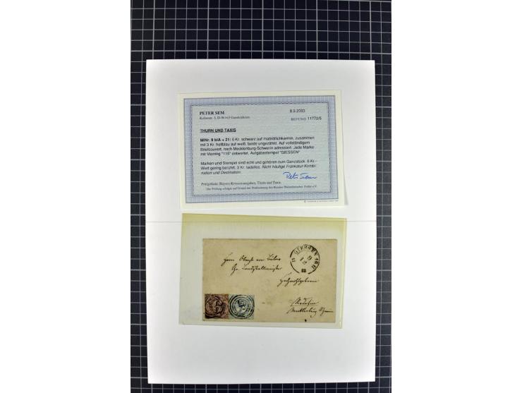 1810/66, umfangreicher Bestand ab Vorphila mit ca. 250 Briefen, Dienstbriefen und Postscheinen, dabei viele frankierte Briefe