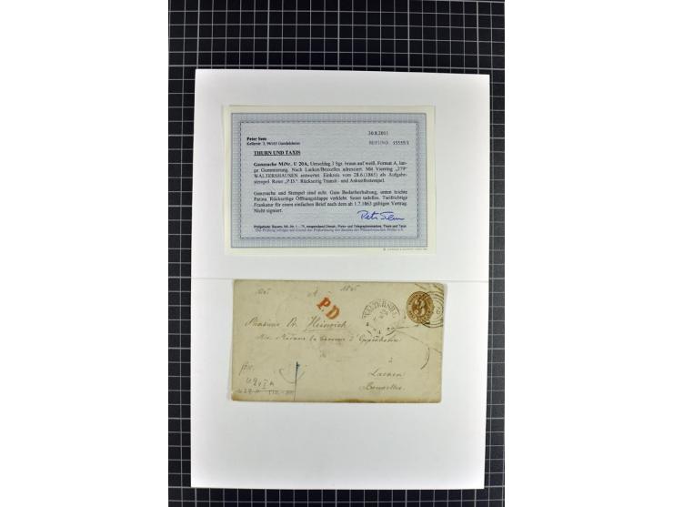 1810/66, umfangreicher Bestand ab Vorphila mit ca. 250 Briefen, Dienstbriefen und Postscheinen, dabei viele frankierte Briefe