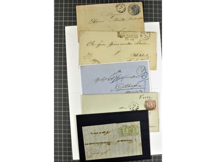 1810/66, umfangreicher Bestand ab Vorphila mit ca. 250 Briefen, Dienstbriefen und Postscheinen, dabei viele frankierte Briefe